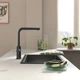 Змішувач для кухні GROHE Blue Pure Minta 30590KF0 під фільтр (осмос), phantom black чорний з висувним виливом - изображение 4