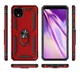 Противоударный чехол для Google Pixel 4 красный матовый с кольцом подставкой - изображение 3