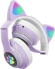 Беспроводные наушники с кошачьими ушками музыкальные блютуз Bluetooth наушники накладные UKC STN 28 Cat фиолетовые - изображение 5