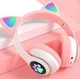 Беспроводные наушники с кошачьими ушками музыкальные блютуз Bluetooth наушники накладные UKC STN 28 Cat розовые - изображение 4