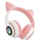 Беспроводные наушники с кошачьими ушками музыкальные блютуз Bluetooth наушники накладные UKC STN 28 Cat розовые - изображение 9
