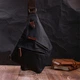 Сумка-слинг через плечо мужская тканевая Vintage leather-22196 Черная - изображение 6