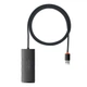 USB-Хаб Baseus Lite Series 4-Port USB-A HUB Adapter USB-A to USB 3.0*4 1m WKQX030101 Black - изображение 2