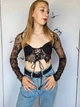 Топ женский гипюровый на шнуровке Prettylittlething Черный 11226 S (42) - изображение 5