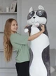 Мягкая игрушка подушка Собака Хаски обнимашка EL-2117-22 150 см Серый - изображение 7