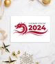 Новорічна листівка 2024 на рік дракона "З новим роком 2024" (NY701105) - зображення 2