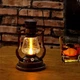Керосиновая лампа масляная портативна с ветрозащитой - декоративный ретро фонарь 24 см черная - изображение 6