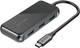 USB-хаб Vention 5 в 1 Type-C-USB-PD 4USB 3.0 87W 4K 30Hz 0.15 м Black (TFDHB) - зображення 1