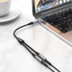 Переходник Hoco UPA21 Jack 3.5 plug - Jack 3.5 + Jack 3.5 Серый Алюминиевый сплав - изображение 3