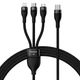 Кабель зарядный Baseus 3-in-1 USB Type C - USB Type C / Lightning / micro USB 100 Вт 1.5 м Black (CASS030201) - изображение 1