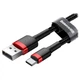 Кабель зарядный BASEUS Cafule Cable USB for Type-C 0.5 м Red/Black (CATKLF-A91) - изображение 1