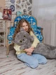 М'яка іграшка-обіймалка антистрес Британський Кіт батон 110 см My Kigu Сірий (9046) - зображення 3