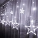 Гирлянда штора ЗВЁЗДЫ,120 L, 3*1 м ,с USB+батарейка,белая,8 режимов мерцания - изображение 4