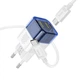 Мережевий зарядний пристрій Hoco C125A Transparent PD20W/QC Type-C/Type-C 20W (PD/QC/FCP/AFC) Blue КОД: 42928 - зображення 4