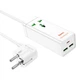 Сітковий фільтр Hoco AC8A 1x220V+2хUSB+ 1хType-C PD QC 30W 1.5М електричний підовжувач швидка зарядка для Android Iphone Білий - зображення 1