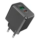 Зарядне мережеве Hoco CS14A USB/ Type-C 20W QC3/PD швидка зарядка для телефону/смартфону для Android/Samsung/Xiaomi/Huawei/Meizu/Apple Чорний - зображення 1