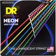 Струни для акустичної гітари DR STRINGS NEON MULTI-COLOR ACOUSTIC - EXTRA LIGHT (10-48) - зображення 1