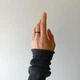 Каблучка з натурального авантюрину синього кольору + намистина кольору срібло гіпоалергенний сплав d-3 мм на гумці 15-18 р-р - зображення 2