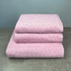 Набор махровых полотенец Жаккардовых с велюром 3шт GM Textile 50x90см, 50x90см, 70x140см 550г/м2 (Розовый) - изображение 1