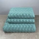 Комплект махрових рушників Жакардових Хвиля 3шт GM Textile 50х90см, 50х90см, 70х140см 500г/м2 (М'ята) - зображення 1