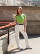 Футболка хлопковая короткая женская Uniqlo 96994257 S Зеленая (1159793225) - изображение 3