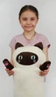 Мягкая игрушка обнимашка антистресс Сиамский Кот батон 130 см My Kigu Бежевый (9048) - изображение 8