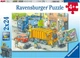 Классические пазлы Ravensburger Пазл - Мусоровоз и прицеп 26 х 18 см 2 х 24 элемента (4005556050963) - изображение 1
