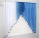 Кухонная занавеска VR-Textil № 023к белый с синим 150х150 см (59-722) - изображение 2