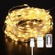 Светодиодная гирлянда нить "Роса" 20м с пультом, от USB и сети 220V, 200 LED, 8 режимов, IP44, Теплый белый - изображение 1