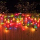 Гирлянда бахрома уличная с мерцанием, 5x0,6м, 140 LED+FLASH, черный каучук, 30 нитей, Мультиколор - изображение 4