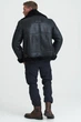 Чоловіча чорна дублянка B-3 Schott NYC 5649 XL - изображение 4