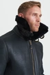 Чоловіча чорна дублянка B-3 Schott NYC 5649 XL - изображение 7