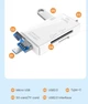 Картридер OTG 6 in 1 трансформер, TF, MicroSD, MicroUSB, USB, USB-Flash, Type-C. Компактный, черный - изображение 6