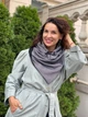 Шарф My Scarf двухсторонний, абстрактный серый унисекс с пуговицей-застежкой - изображение 2