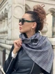 Шарф унисекс My Scarf двухсторонний , клетка серый кэжуал вискоза, трикотаж в мелкую клетку - изображение 9