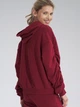Bluza damska z kapturem kangurka Figl M801 S Ciemnoczerwona (5902194407205) - obraz 5