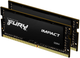 Оперативна пам'ять Kingston Fury SODIMM DDR4-2666 32768MB PC4-21300 (Kit of 2x16384) Impact Black (KF426S15IB1K2/32) - зображення 1