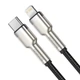 Кабель зарядный Baseus Cafule Metal USB Type C to Lightning 20 Вт 1 м Black (CATLJK-A01) - изображение 6