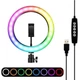 Светодиодная лампа кольцевая RGB Crystal RD-30 цветная двухсторонняя LED Селфи кольцо для фото блогеров от usb - изображение 3