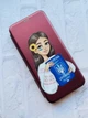 Чехол книжка с рисунком для Samsung Galaxy A12 Бордовый :: Девушка с паспортом (принт 12) - изображение 2