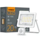 Светодиодный прожектор VIDEX F2e 20W 5000K VL-F2e205W-S с регулируемым датчиком движения и освещенности - изображение 1