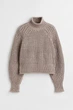 Свитер для жінки H&M 0990911-016 XL бежевий - зображення 1