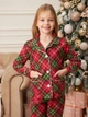 Детская теплая новогодняя пижама для девочки Tair kids Новогодняя 897КС 104 см Клетка красная (2100011860667) - изображение 3