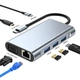 USB Type-C Hub хаб 7 в 1 (USB x3, HDMI, VGA, LAN, Type-C) Shenzhen Technology Co - изображение 1