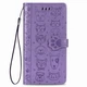 Чехол Embossed Cat and Dog для IPhone XS Max книжка с визитницей кожа PU фиолетовый - изображение 2
