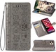 Чохол Embossed Cat and Dog для Iphone 11 Pro книжка з візитницею шкіра PU сірий - зображення 1