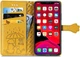 Чехол Embossed Cat and Dog для Iphone 11 Pro книжка с визитницей кожа PU желтый - изображение 4