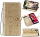 Чохол Embossed Cat and Dog для Iphone 11 Pro книжка з візитівкою шкіра PU золотистий - зображення 1