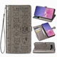 Чехол Embossed Cat and Dog для Samsung Galaxy S10 / G973 книжка кожа PU с визитницей серый - изображение 1