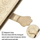 Чохол Embossed Cat and Dog для Iphone 11 Pro книжка з візитівкою шкіра PU золотистий - зображення 7
